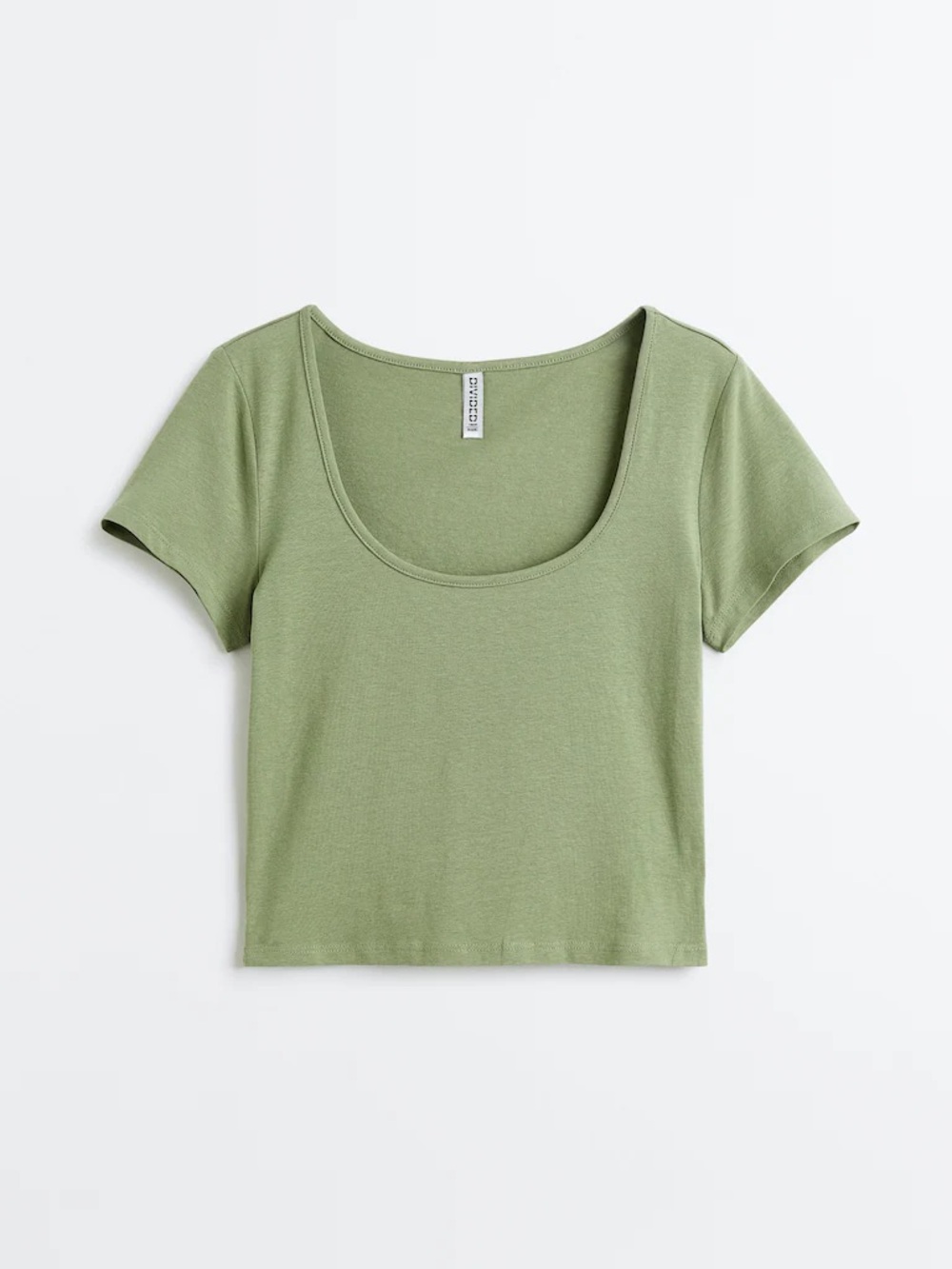 H&M Divided Scoop Neck Short Sleeve Tee in Light Green